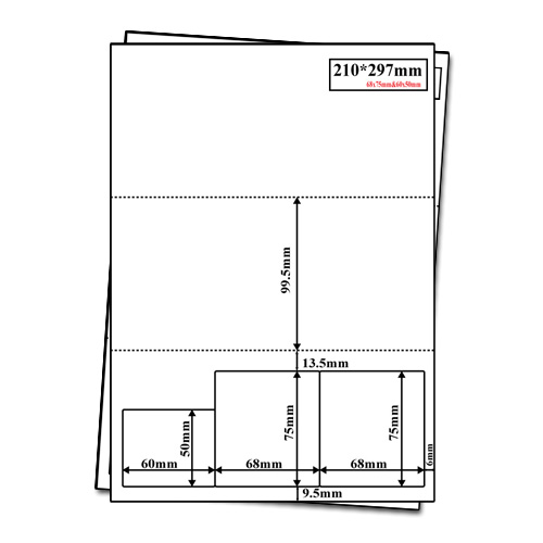 Integrated label  68x75mmx2+60x50mm